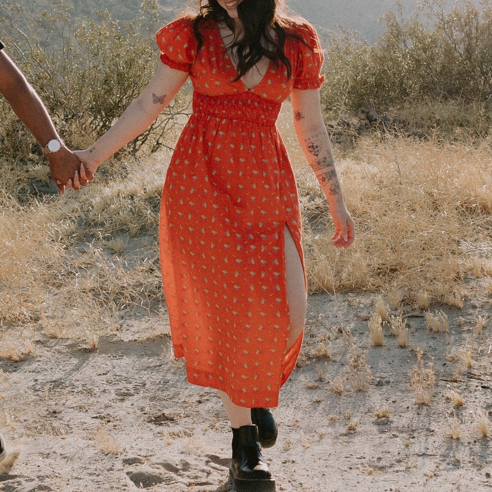 Urban Outfitters Red Floral Dress